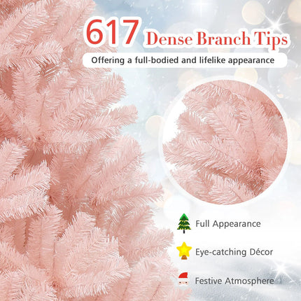 1.8M Pink Christmas Tree Decoration Xmas Trees Home Decor Metal Stand