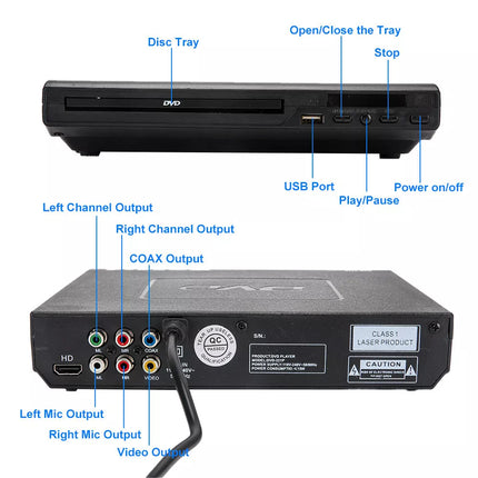 HD DVD Player CD Movie Composite Video Multi Region With Remote RCA HDMI Cable