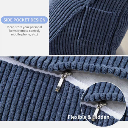 Headboard Pillow Wedge Reading Pillow Corduroy Backrest Reading Rest Pillow Gift Light Coffee