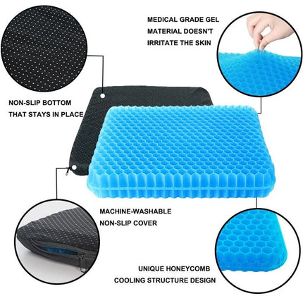 2Pcs Double Layer Honeycomb Seat Comfort Support Cushion Flex Back Spine Pain Relief