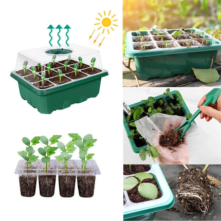 10pcs Seedling Tray Garden Plant Seeds Grow Box Propagation Planting 12 Hole