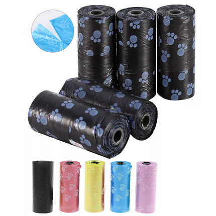 100 Rolls/ 1500 Bags Pet Dog Poo Poop Bags Puppy Waste Biodegradable Bag Disposable BulkOpen Color footprints