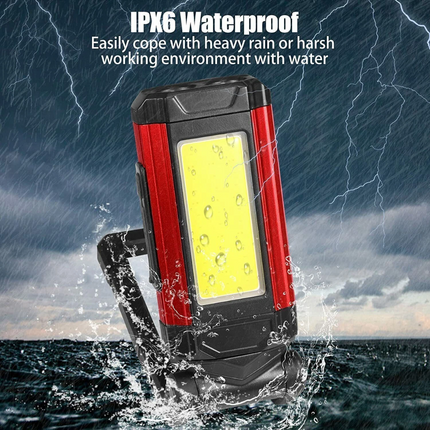 2pcs Rechargeable LED Work Light Portable Inspection Lamp Magnetic Folding COB Torch