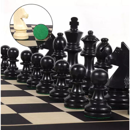 Tournament Chess Set 52x52cm Plastic Pieces with Iron Weighted Leather Board