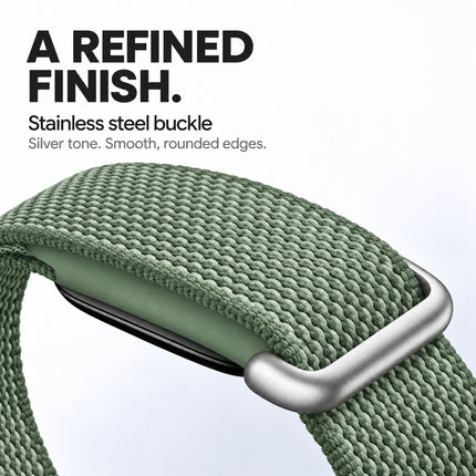 For Google Fitbit Air Performance Loop Band Recycled Polyester Adjustable Strap Sage Green
