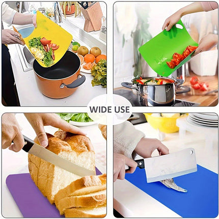 Cutting Board Mats Set Extra Thick Flexible Plastic Kitchen Chopping PP Board