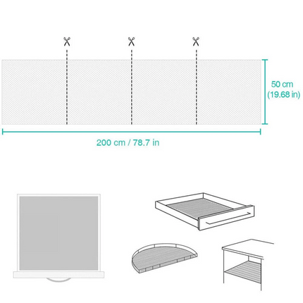Anti Non Slip Grip Mat Underlay Liner Kitchen Carpet Drawer Grey Cabinet Bulk