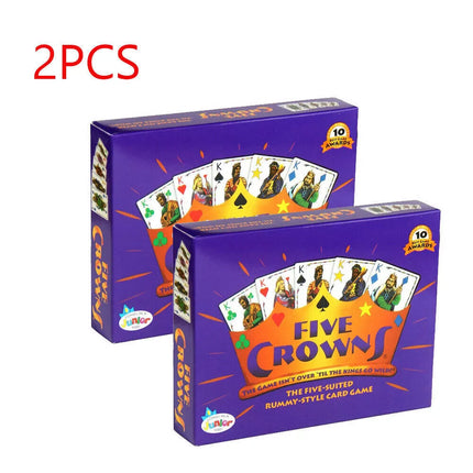 2Pcs Five Crowns Card Game 5 Suite Classic Original Family Party Rummy Style Play Style A