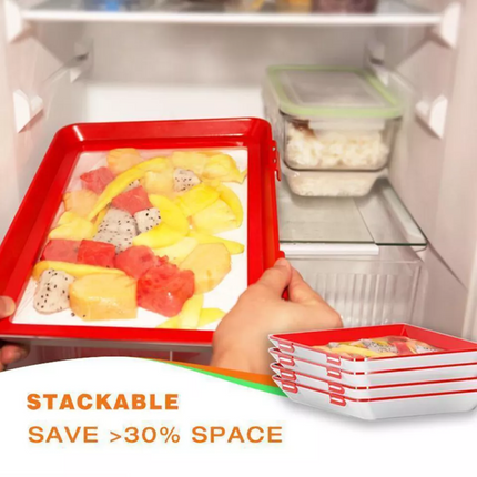 4 Pcs Reusable Healthy Food Preservation Film Tray Airtight Preserving Container