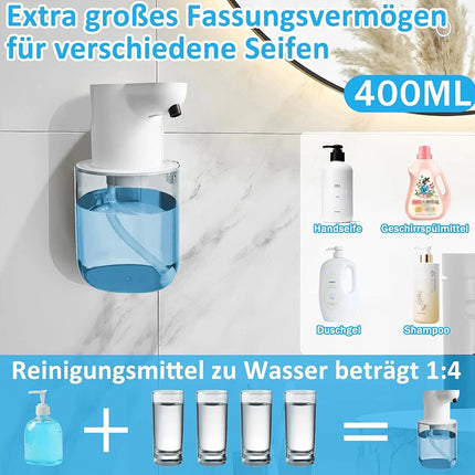 400ml Automatic Foaming Soap Dispenser, Touchless Dispenser USB Rechargeable