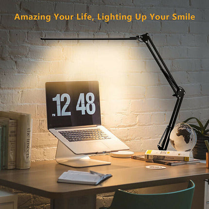 Dimmable Table Bedside Desk Lamp + Clamp Modern Architect LED Light 3 Color Mode