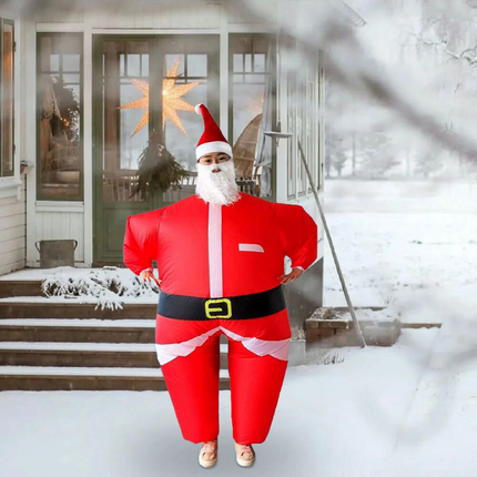 Inflatable Santa Claus Costume Christmas Suit, Funny Props Outfit Xmas Costumes