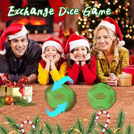 2Pcs Santa Swap Gift Exchange Dice Christmas Party Gift Exchange Dice Game 12 Sides
