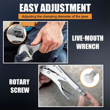 10Pcs Hand Tool Set Pliers Set w/ Storage Pouch for Home Maintenance