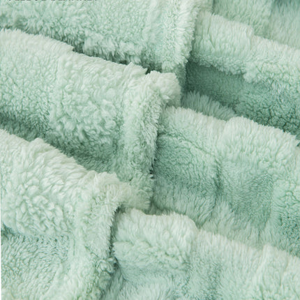 152*203cm Coral Fleece Large Blanket Soft Warm Sofa Bed Sheet Queen Twin Throw Green