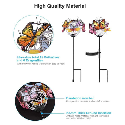 Solar Lights Outdoor Butterfly Lights Garden Decorative Solar Stake Lights Decor