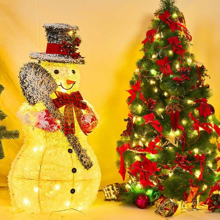 Snowman Metal Frame With Warm LED Light Christmas Decoration Lights Ornament