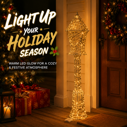 150cm LED Christmas Floor Lamp, Warm White Light Holiday Decoration Freestanding Indoor Outdoor Xmas Decor