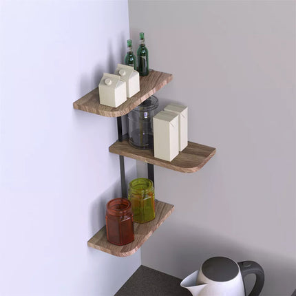 3 Tier Ledge Corner Shelf Modern Floating Wall Shelves Storage Display Shelving