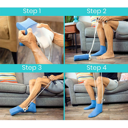 2x Sock Aid Sock Helper Puller Easy On & Off Stocking Slider Pulling Assists