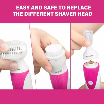 6-in-1 Cordless Lady Shaver, Electric Shaver for Woman Face/Leg/Underarm