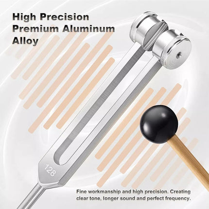4Pcs Tuning Fork Set w/Hammer for Healing Chakra,Sound Therapy,Reliever Stress