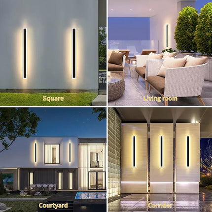 Modern LED Wall Light Sconce Waterproof Outdoor Lamp Exterior Lights Long Strip 19W 80CM Warm White
