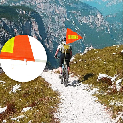 Bike Safety Flag With Yellow Reflective Strip For Bicycle Scooter Use