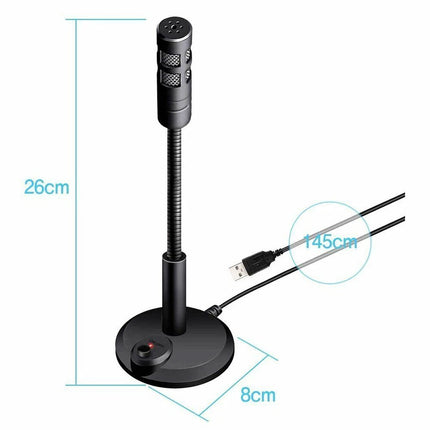 Desktop Mini USB Stand Microphone Mic For Desktop Laptop PC Computer
