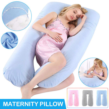 U-shape Maternity Pregnancy Pillow Nursing Sleeping For Body Feeding Support Grey