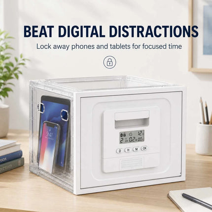 Timer Lock Box Food Snack Phone Medicine Safe 3 Digit Password Foldable Storage