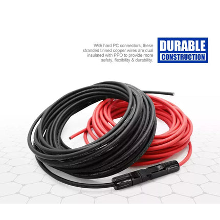 10M Extension Cable Wire Connectors Solar Panel To Regulator 6mm² 10AWG 12AWG