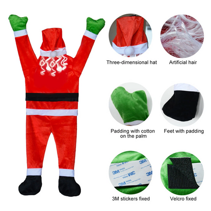 Climbing Hanging Santa Claus Christmas Outdoor Window Decoration Xmas Props