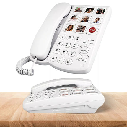Corded Telephone 9 Piction Amplified Picture Landline Phone for Seniors Elderly