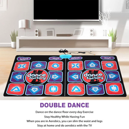 Double Dance Mat For Kids Adults Wireless Non-Slip Dancers Step Pads Fitness Kit