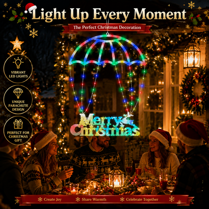 72cm Solar Merry Christmas LED Window Light Multicolour Hanging Xmas Decoration