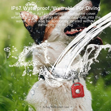Red Apple AirTag Protective Case Waterproof TPU Cover Air Tag Tracker Loop Holder