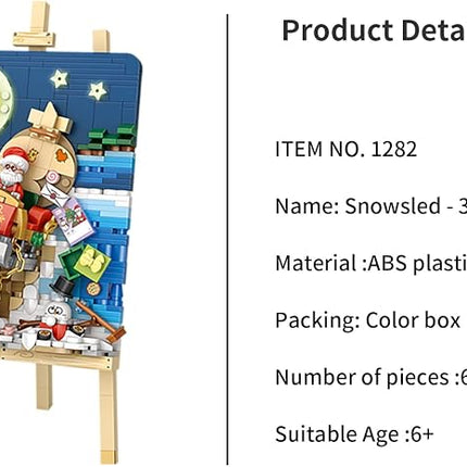 LOZ Christmas Santa Sleigh Painting Frame Mini Bricks Building Blocks Toy Gift