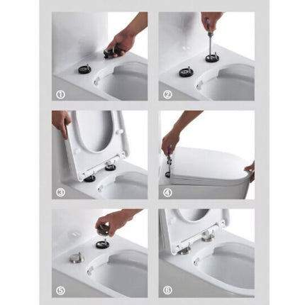 Square Toilet Seat Soft Close Quick Release Easy Clean Toilet Seat Replacement