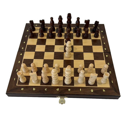 30cm Magnetic Large Chess Set Wooden Timber Oak Folding Chessboard