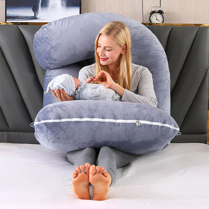 J-Shape Maternity Pregnancy Pillow Nursing Sleeping Feeding Body Support