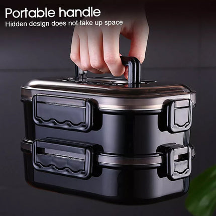 Doule-Layer Stainless Bento Box Leak-Proof Thermal Insulation Portable Lunchbox