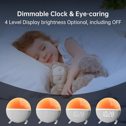 Digital Wake Up Light Alarm Clock With Sunrise Simulation Snooze 7 Sounds