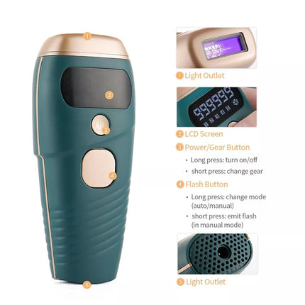 990,000 Laser IPL Permanent Hair Removal Machine Face Body Skin Painless Epilator Beauty Green