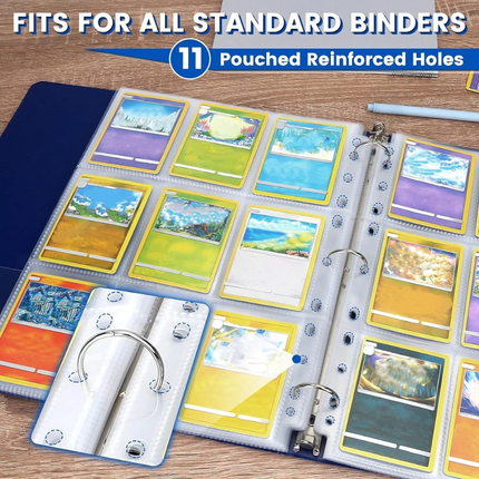 9 Pocket Cards Sleeves Clear Trading Card Binder Sleeves Cards Storage 60 Pages