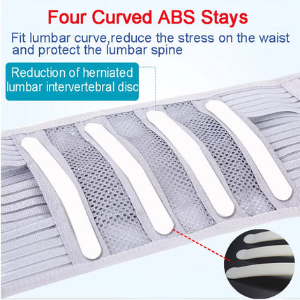 Therapy Lumbar Lower Back Brace Support Belt Sciatica Pain Relief Posture Unisex L