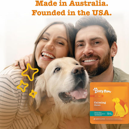 Zesty Paws Dog Calming Travel Pack 5 Chews Stress Relax Behavior Lamb