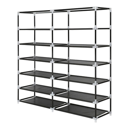 UP TO 36 Pairs Shoes Cabinet Storage Shoe Rack with Cover Portable Wardrobe Black