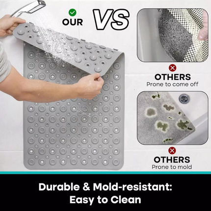 Non Slip Bath Mat Extra Large Shower Mat Bathtub Anti-Mold Rubber Strong Suction
