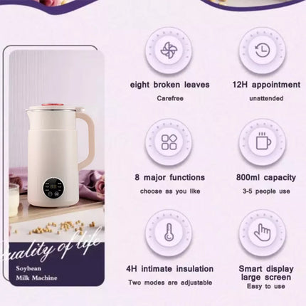 800ml Soy Milk Maker Machine Automatic Electric Juicer Gift Mini Blender Mixer